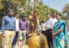 கோவை ரேஸ்கோர்ஸில் 'நிலவைத் தொடும்' (Dream Beyond) உத்வேகச் சிலை*கேம்ஃபோர்ட் சர்வதேச பள்ளி சார்பாக  அர்ப்பணிக்கப்பட்ட சிலையை மாவட்ட ஆட்சியர் திறந்து வைப்பு